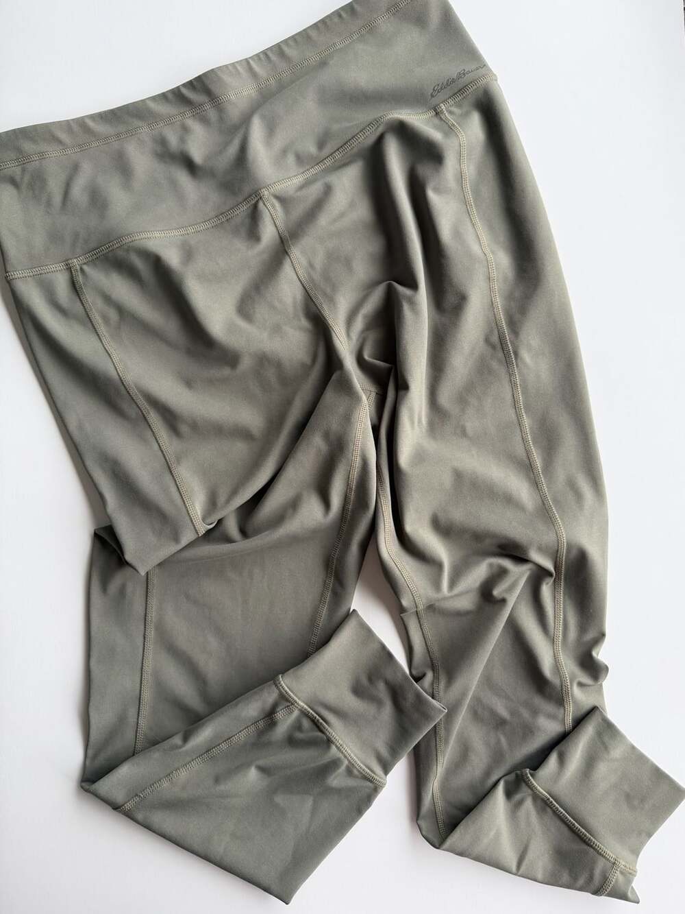 Eddie Bauer Women's Green Athletic Leggings with Cuffs Size L